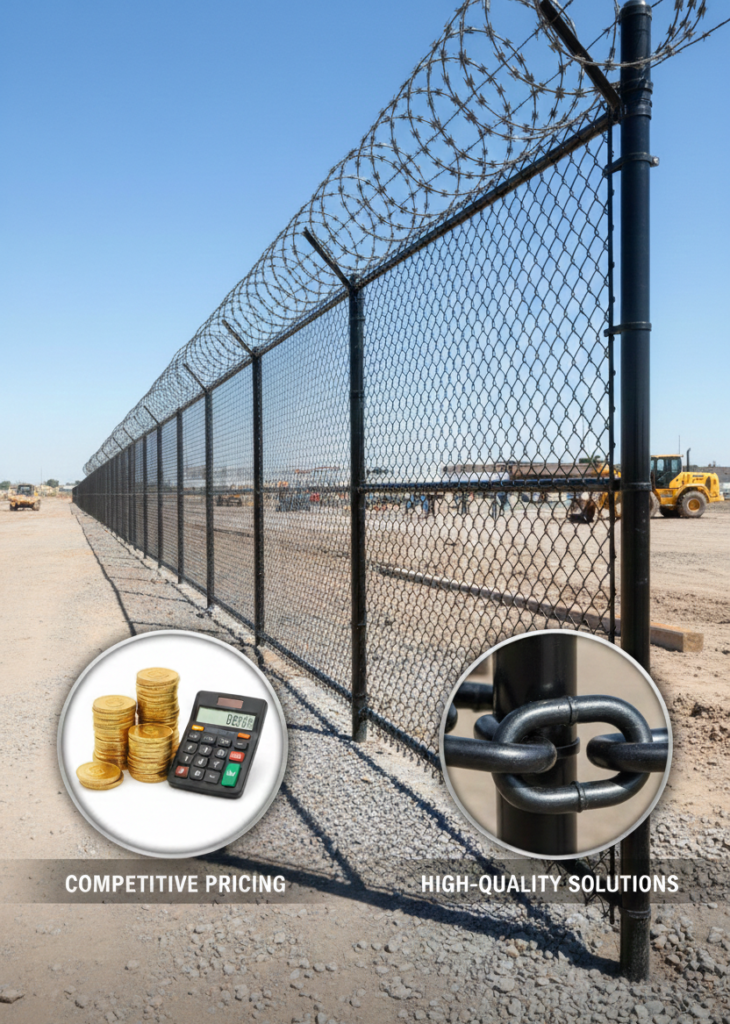 concertina coils & chain link fencing