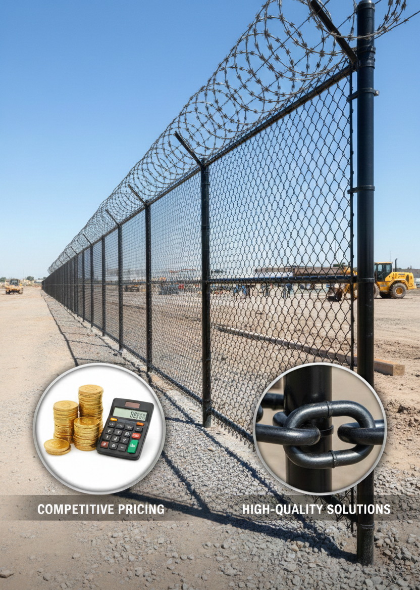 concertina coils & chain link fencing