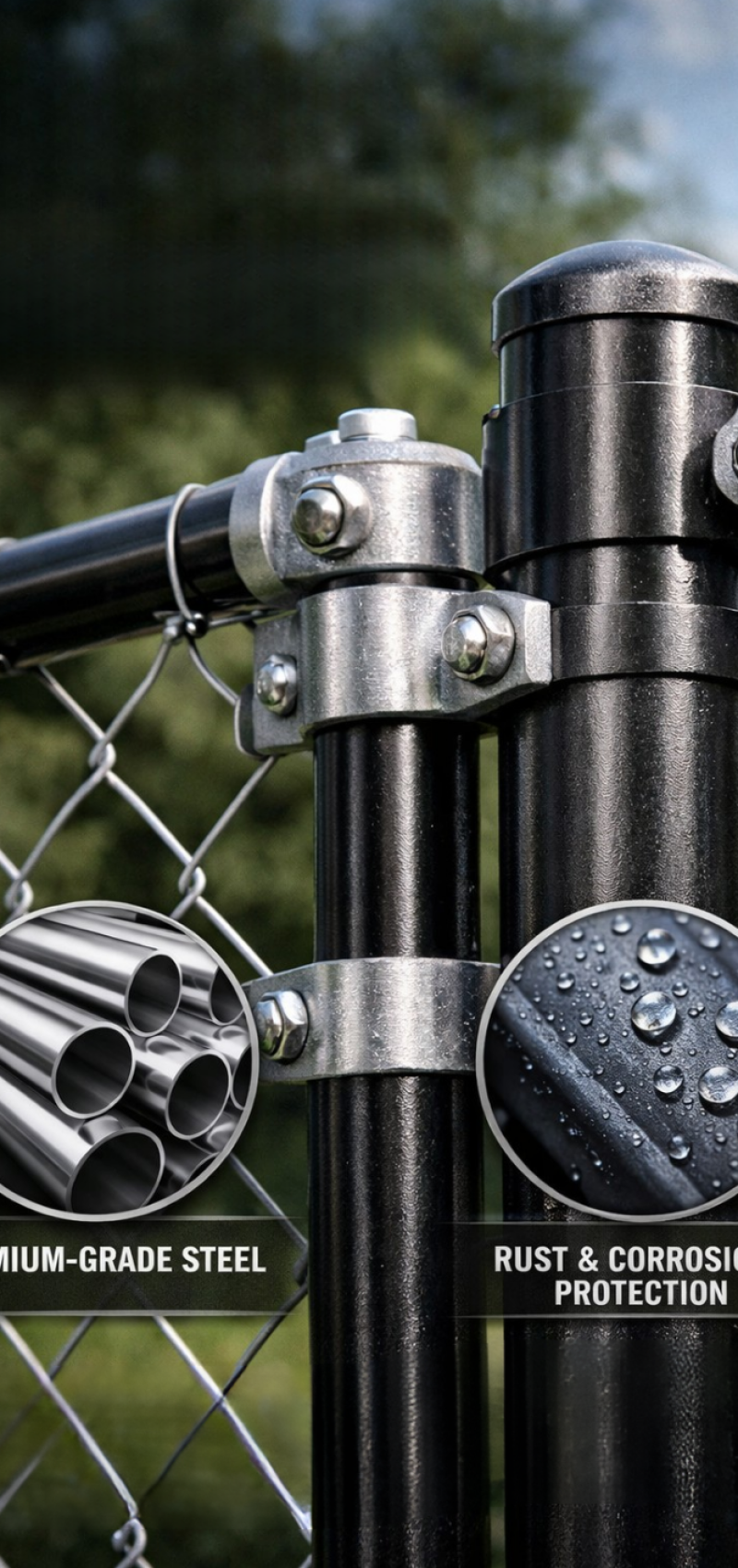 Chain link fencing